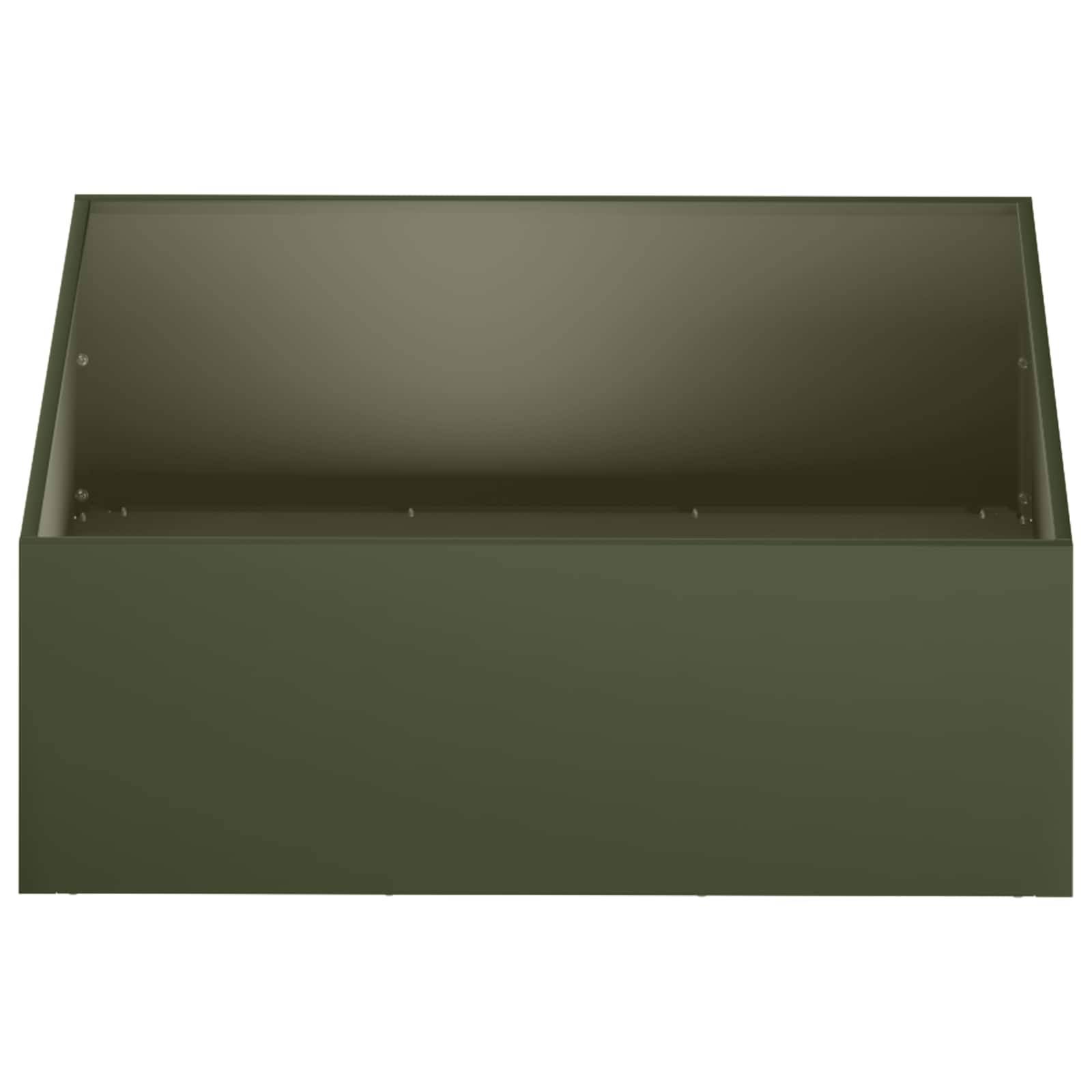 vidaXL Garten-Pflanzgefäß Olivgrün 60 x 60 x 20 cm Kaltgewalzter Stahl