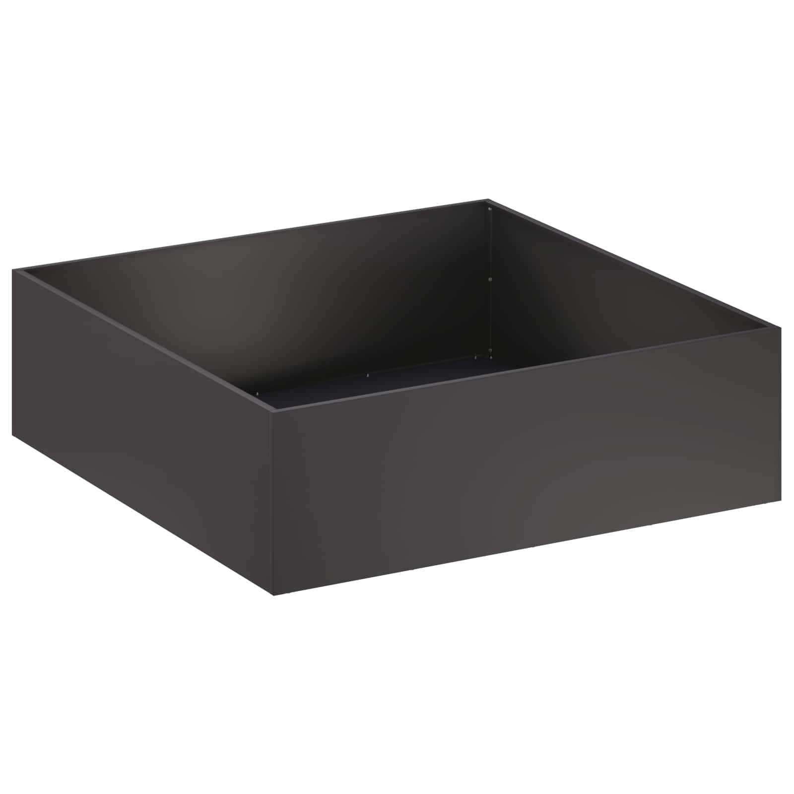 vidaXL Garten-Pflanzgefäß Schwarz 80 x 80 x 30 cm Kaltgewalzter Stahl