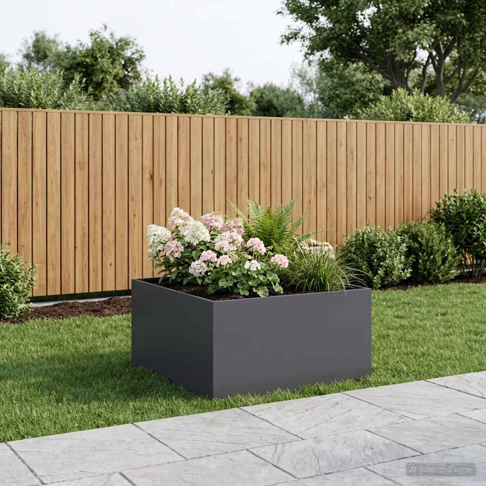 vidaXL Garten-Pflanzgefäß Anthrazit 80 x 80 x 40 cm