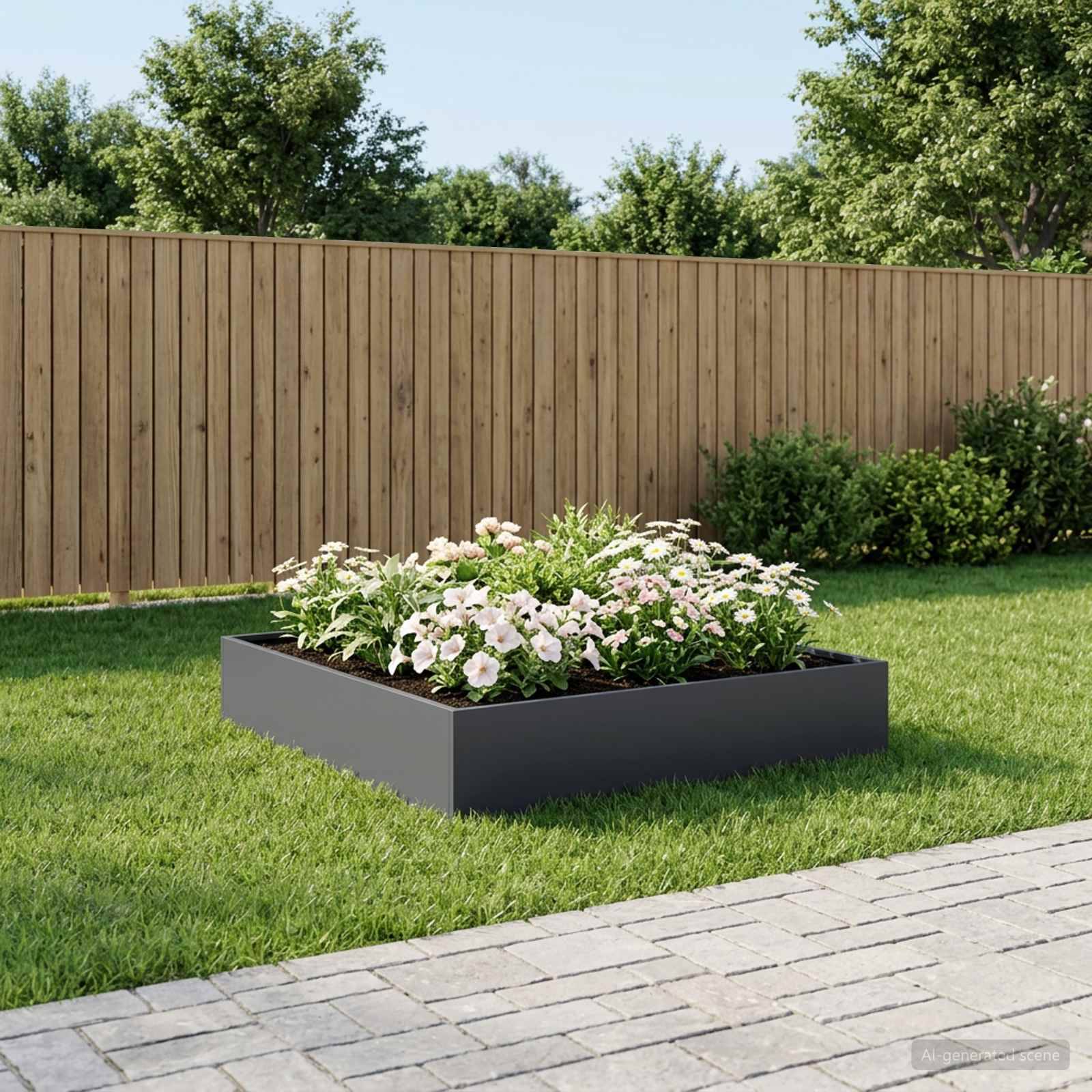 vidaXL Garten-Pflanzgefäß Anthrazit 100 x 100 x 20 cm