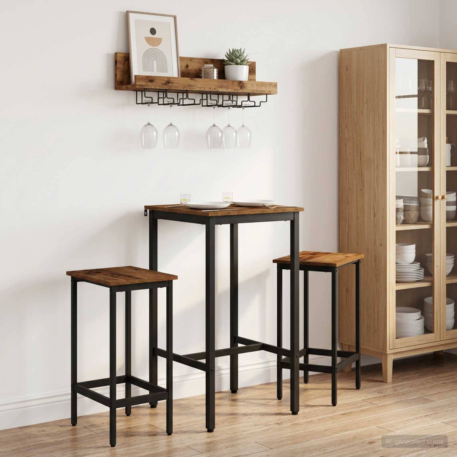 vidaXL Bartisch 52 x 52 x 110 cm Holzwerkstoff Altholz Rechtwinklig