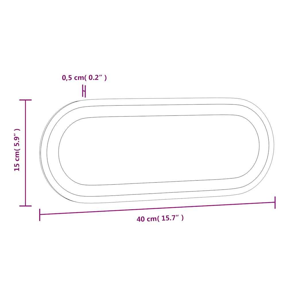 vidaXL LED-Badspiegel 40x15 cm Oval
