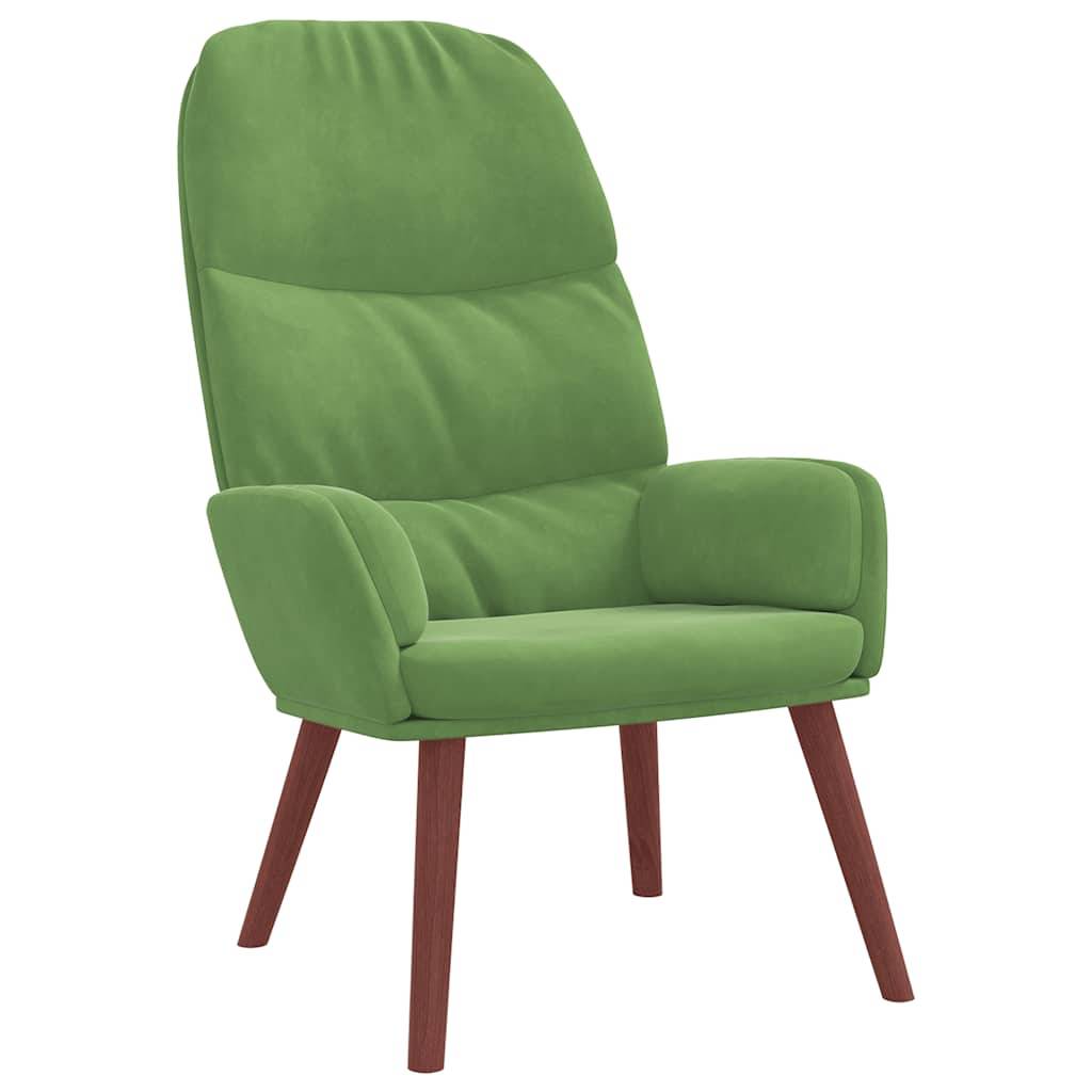 vidaXL Relaxsessel mit Hocker Hellgrün Samt