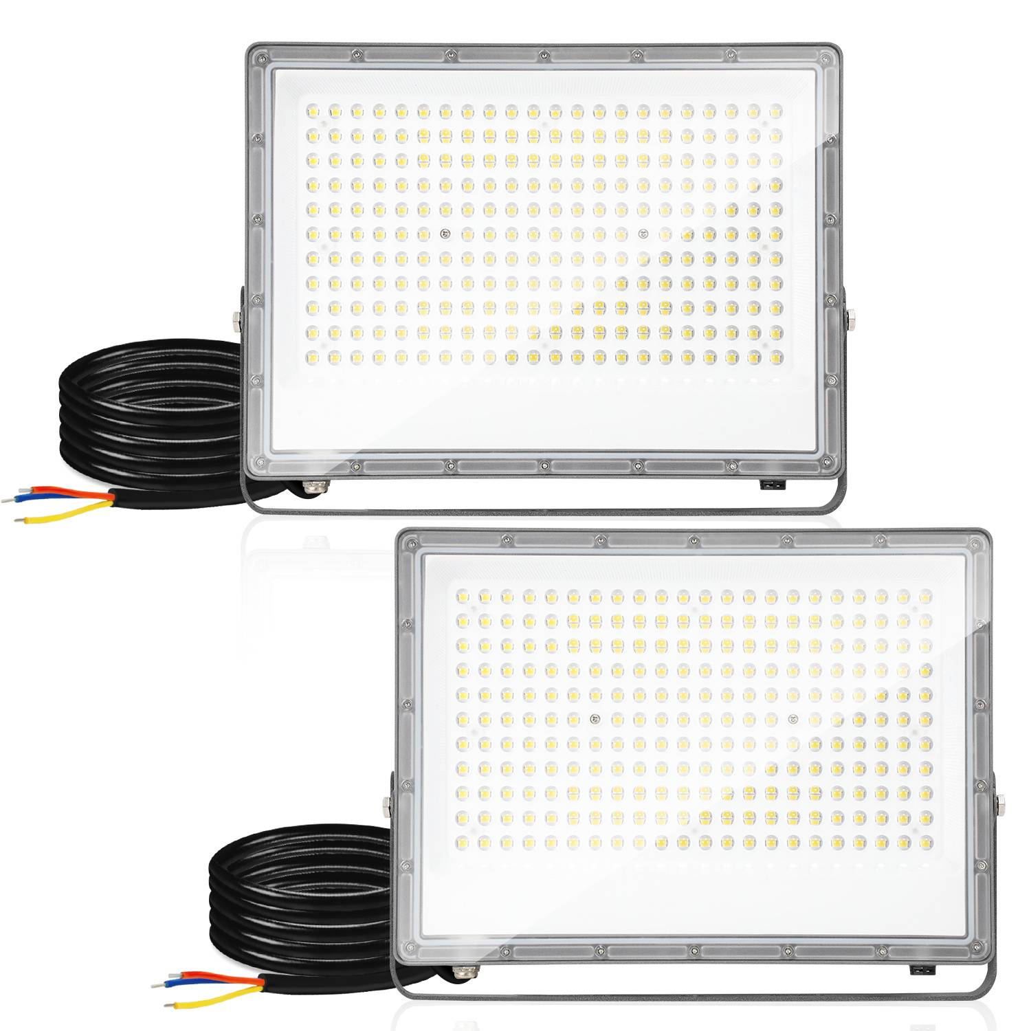 LED Strahler Außen 200W, IP65 LED Flutlicht Aluminium für Außenbereich & Industrie, Kaltweiß 6000K, 2er Set