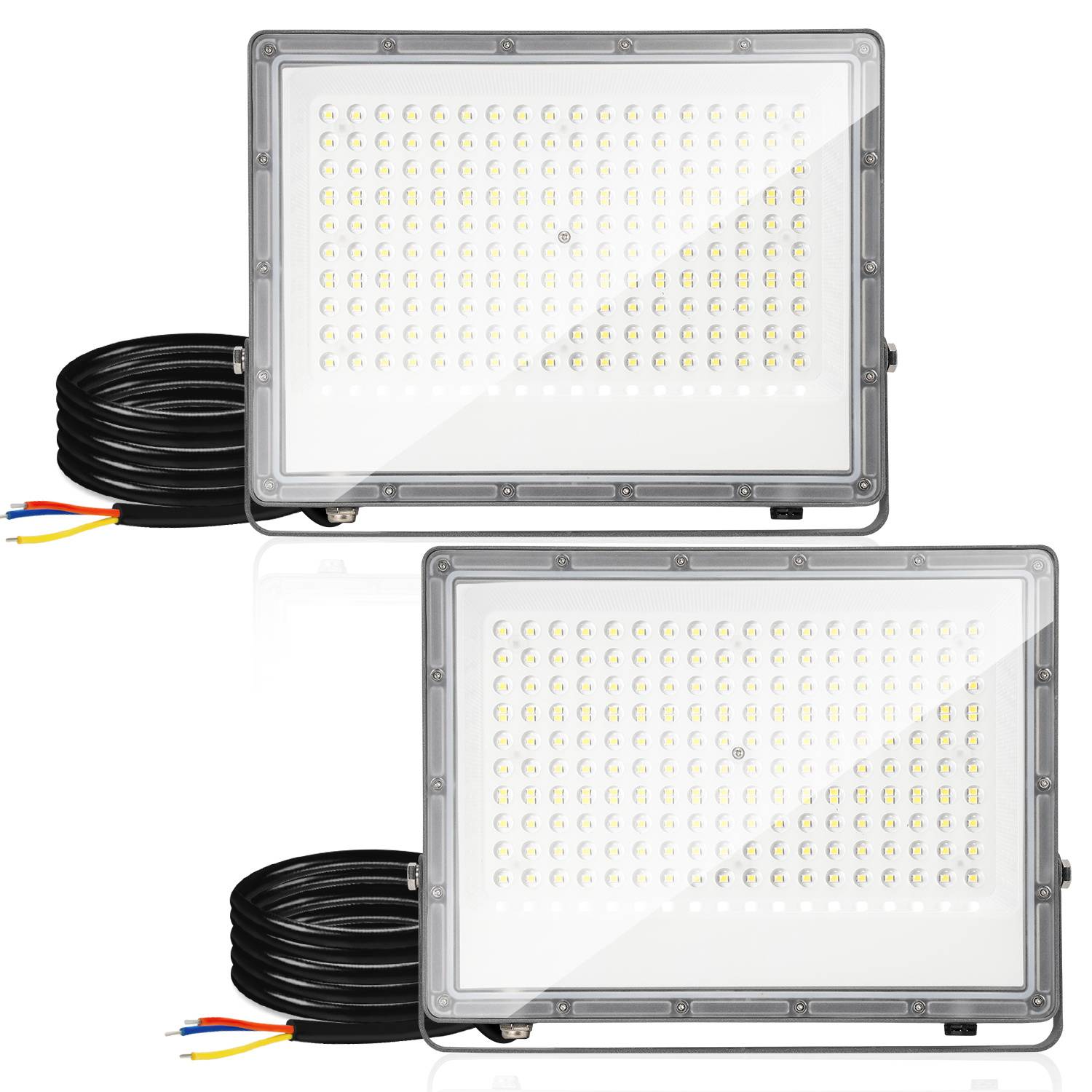 LED Strahler Außen 150W, IP65 LED Flutlicht Aluminium für Außenbereich & Industrie, Kaltweiß 6000K, 2er Set
