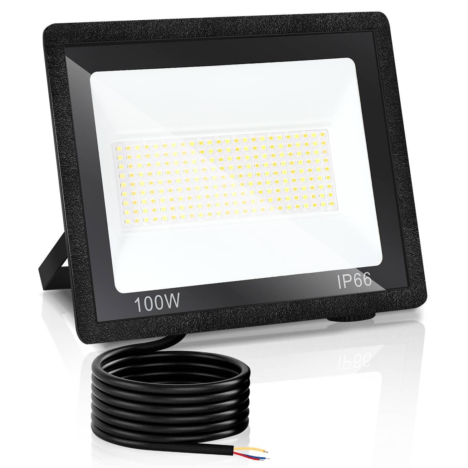 LED Strahler Außen 100W, IP66 LED Fluter mit 3 Farbtemperaturen, 3000K/4000K/6500K, 1er Set