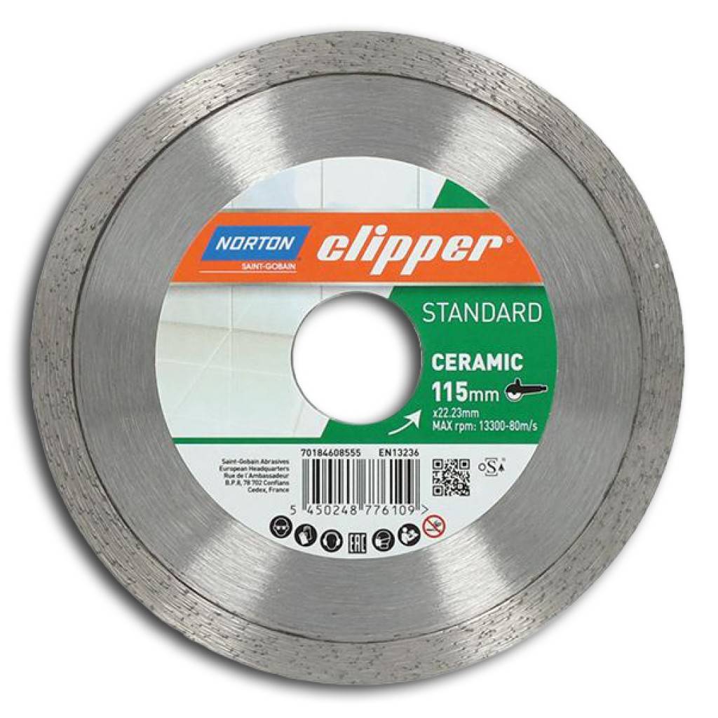 Diamantscheibe Standard CeramicDiamantscheibe für Winkelschleifer und FliesenschneidmaschinenSauberer Trocken- und NassschnittGesintert