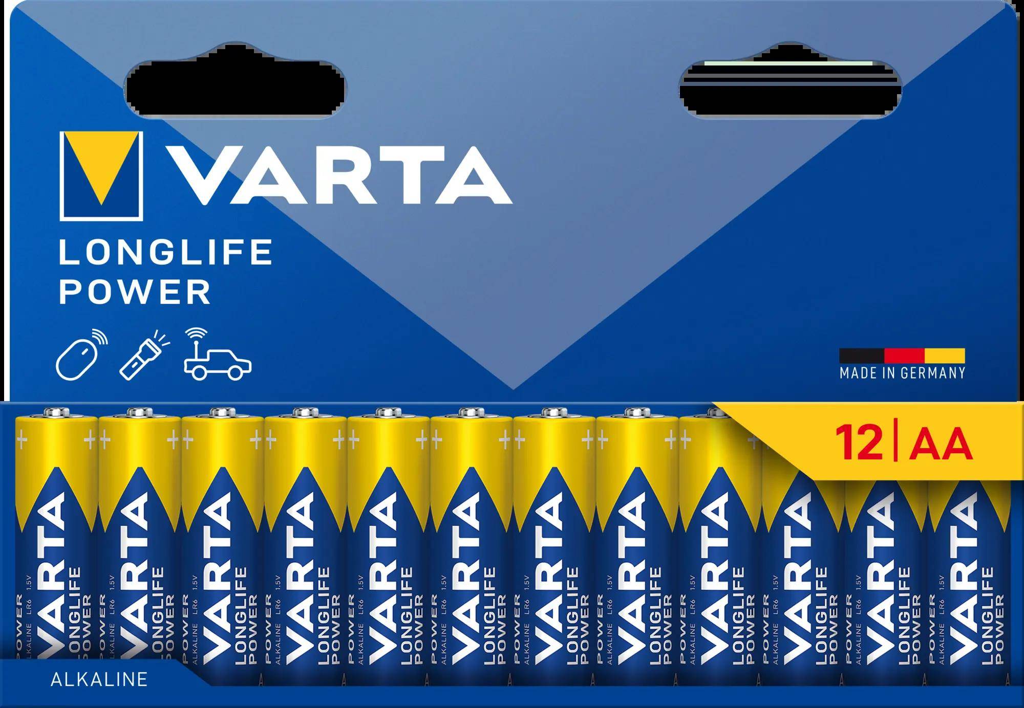 VARTA 4906 121 782 VARTA Alkaline Batterie "LONGLIFE POWER", Mignon AA, 12er