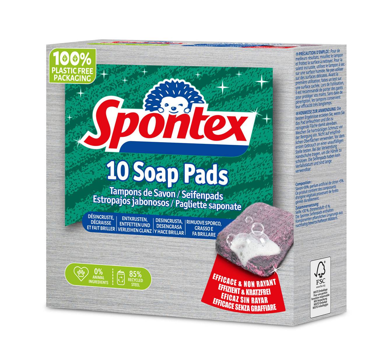 Spontex 19500200 Spontex Reinigungspad/Seifenpad, 10er Pack