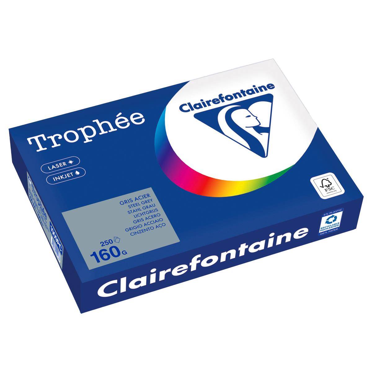 Kopierpapier A4 160g stahlgrau 250Bl