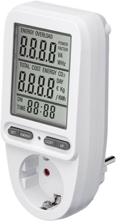 30x Goobay 64590 Digitales Energiekostenmessgerät Pro, weiß-Grau - zur Messung des Stromverbrauchs von elektrischen Haushaltsgeräten
