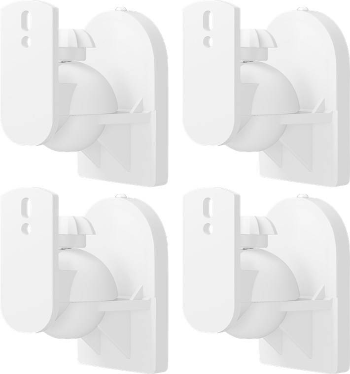 25x Goobay 49392 Basic Lautsprecher Wandhalterung universal, weiß - universal Boxen Halter zur Wandmontage, (schwenkbar und neigbar) für Lautspreche