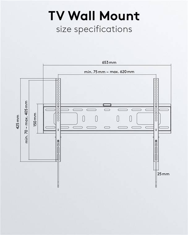 8x Goobay 49891 Pro TV-Wandhalterung Pro FIXED (L), Schwarz - Halterung für Fernseher von 37 bis 70 Zoll (94-178 cm) bis 50 kg