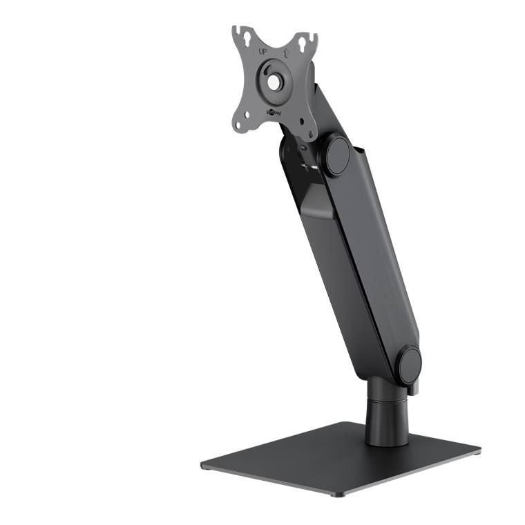 Goobay 70821 Basic Freistehende Single-Monitorhalterung, schwarz - für Monitore von 17 bis 32 Zoll (43 - 81 cm), max. 8 kg, vollbeweglicher Tischstä