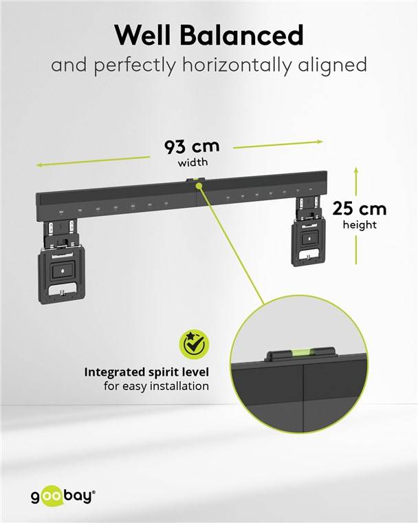 10x Goobay 70822 Basic Ultraslim TV-Wandhalterung Basic FIXED (XL), schwarz - Halterung für Fernseher von 43 bis 100 Zoll (109 – 254 cm), max. 75