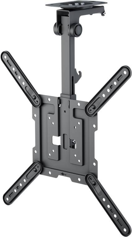 8x Goobay 70824 Basic TV-Deckenhalterung Basic (M), schwarz - Halterung für Fernseher von 23 bis 55 Zoll (58 – 140 cm), max. 20 kg, seitlich schwen