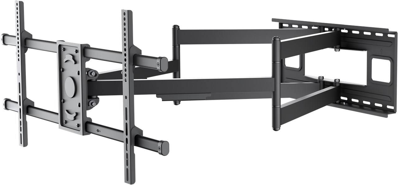 1x Goobay 71197 Pro Wide Range TV-Wandhalterung Pro FULLMOTION (XL), schwarz - Halterung für Fernseher von 43 bis 90 Zoll (109 – 229 cm), max. 80