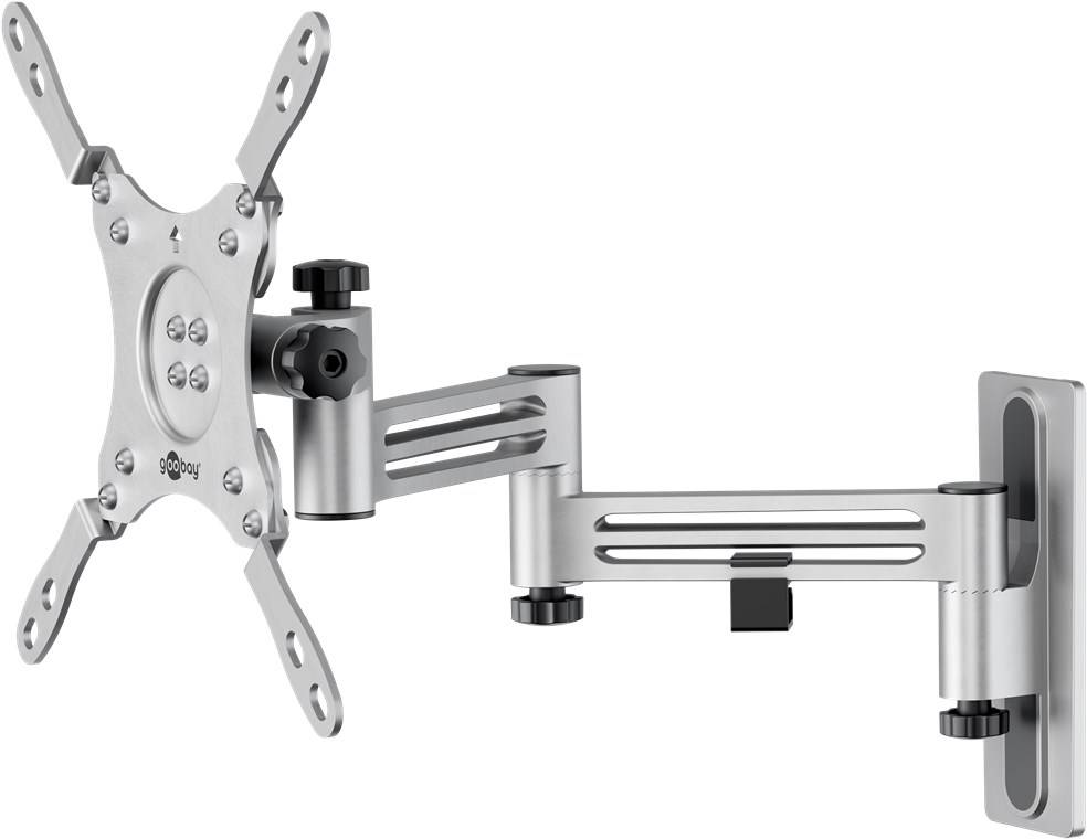 12x Goobay 71989 Basic TV-Wandhalterung Caravan FULLMOTION (M), silber - Halterung für Fernseher von 13 bis 43 Zoll (33 – 109 cm), max. 15 kg, voll