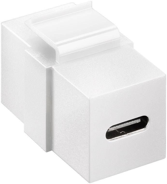 Goobay 61262 Keystone-Modul USB-C™-Verbinder, USB 3.2 Gen 2 (10 Gbit/s), weiß - USB-C™-Buchse > USB-C™-Buchse