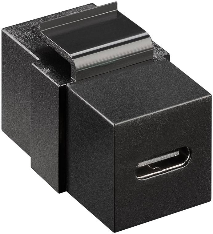 100x Goobay 61261 Keystone-Modul USB-C™-Verbinder, USB 3.2 Gen 2 (10 Gbit/s), schwarz - USB-C™-Buchse > USB-C™-Buchse
