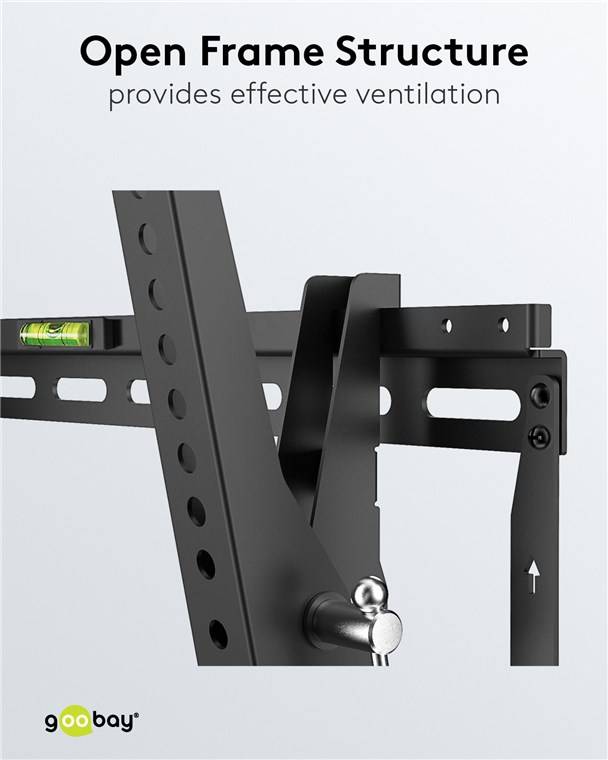 6x Goobay 49929 Pro TV-Wandhalterung Pro TILT (L), Schwarz - Halterung für Fernseher von 37 bis 70 Zoll (94-178 cm), neigbar bis 70 kg