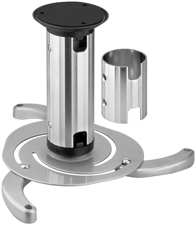 10x Goobay 51905 Basic Beamer-Deckenhalterung (M), Silber - für kleine bis mittlere Projektoren, vollbeweglich (silber) bis max. 10 kg