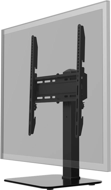 2x Goobay 58524 Basic TV-Standfuß Basic Fix, Schwarz - Halterung für Fernseher und Monitore zwischen 32 und 55 Zoll (81-140 cm), schwenkbar