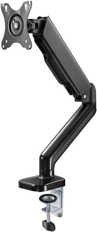 6x Goobay 58530 Basic Monitorhalterung mit Gasdruckfeder, schwarz, Schwarz - für Curved- und Flachmonitore zwischen 17 und 32 Zoll (43-81 cm) bis