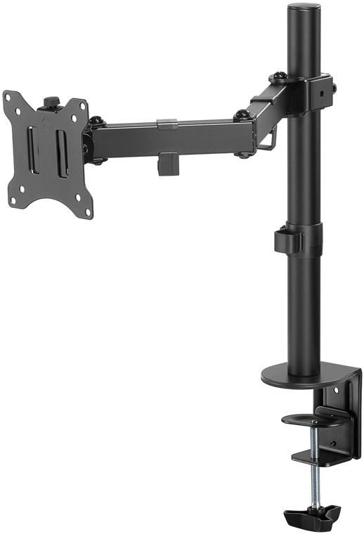 6x Goobay 58528 Basic Monitorhalterung Single Flex, schwarz, Schwarz - für Curved- und Flachmonitore zwischen 17 und 32 Zoll (43-81 cm) bis 8 kg