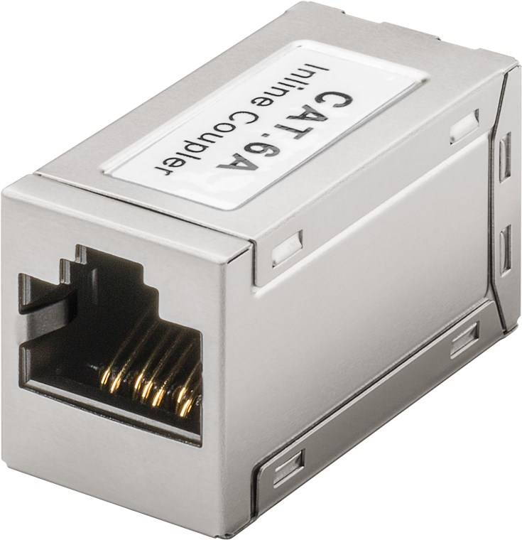 100x Goobay 72499 RJ45 Modularkupplung/Verbinder, CAT 6A, Vollmetallgehäuse - 2x RJ45-Buchse (8P8C)