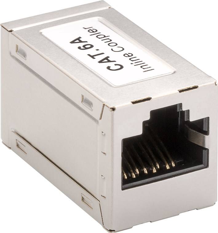 100x Goobay 72499 RJ45 Modularkupplung/Verbinder, CAT 6A, Vollmetallgehäuse - 2x RJ45-Buchse (8P8C)