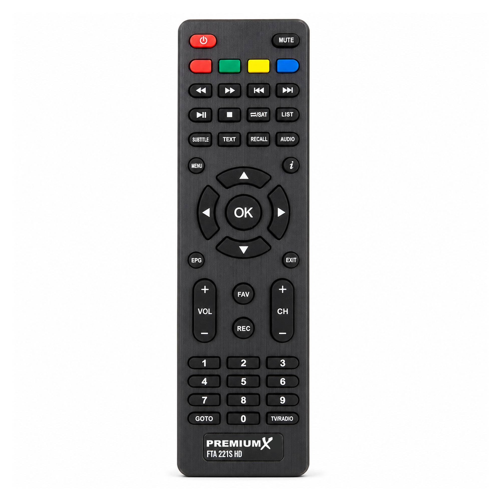 PremiumX Original Fernbedienung für HD 221S FTA - Ersatzfernbedienung für PremiumX Mini Sat Receiver