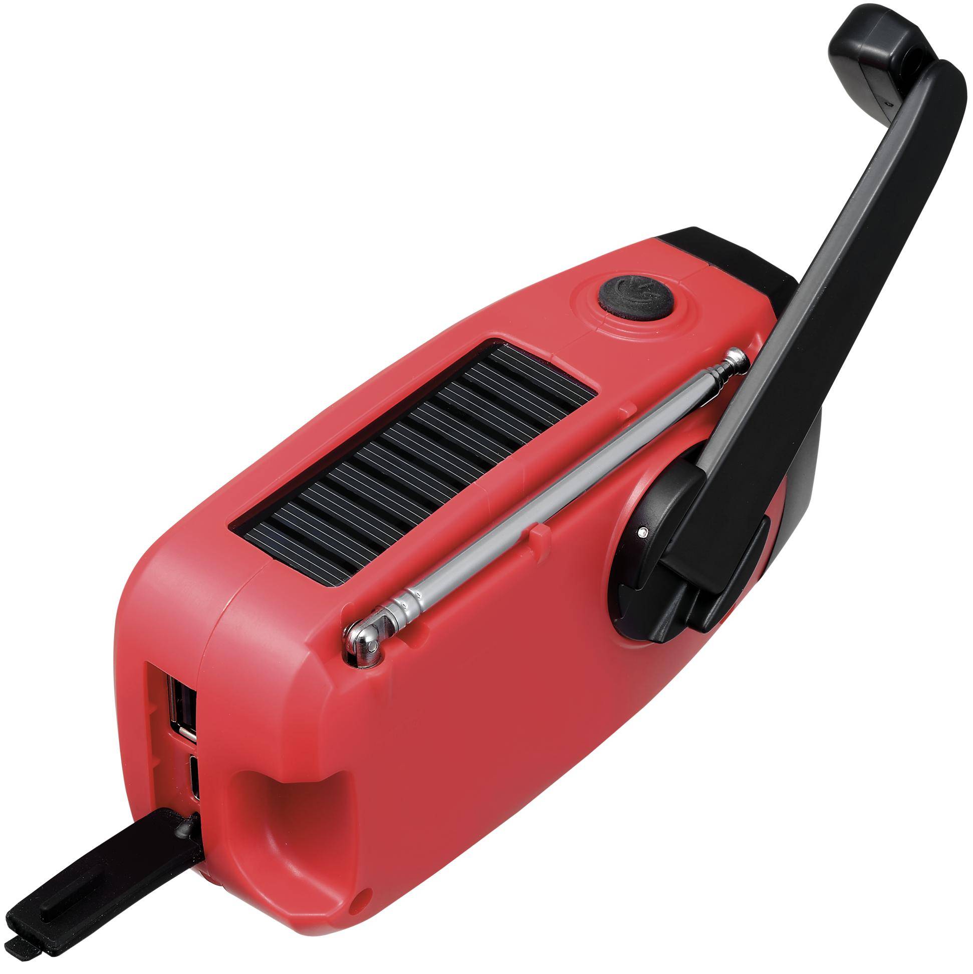 ETT Notfall-Solarradio NFS-2005 mit Kurbel, Akku, USB, LED-Taschenlampe, Powerbank, 2000mAh, 3,7V