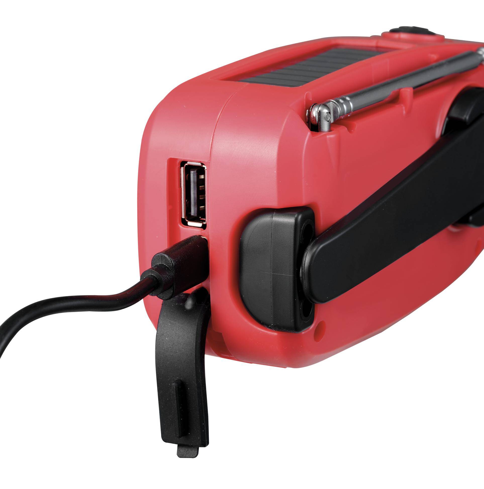 ETT Notfall-Solarradio NFS-2005 mit Kurbel, Akku, USB, LED-Taschenlampe, Powerbank, 2000mAh, 3,7V