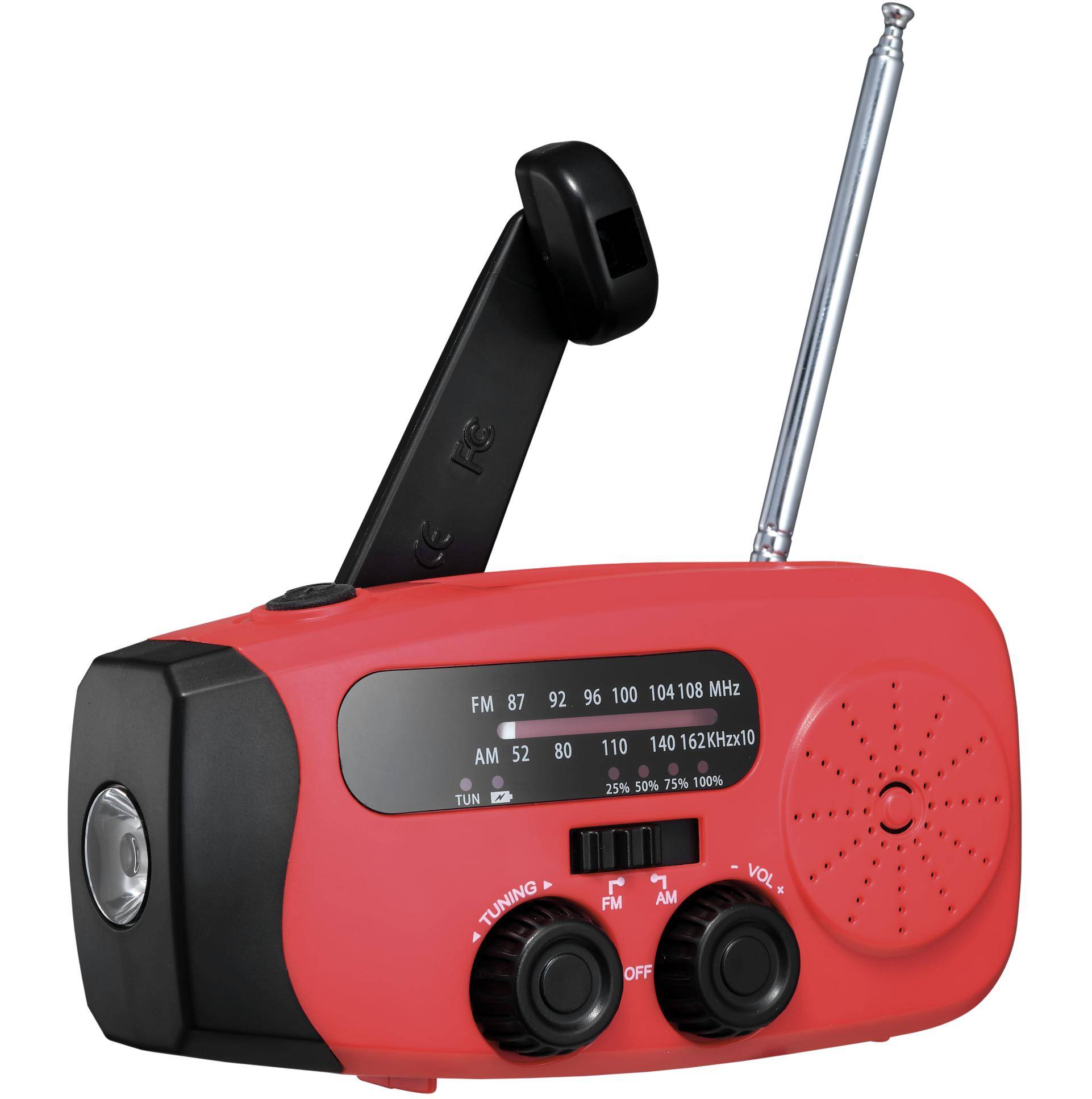 ETT Notfall-Solarradio NFS-2005 mit Kurbel, Akku, USB, LED-Taschenlampe, Powerbank, 2000mAh, 3,7V