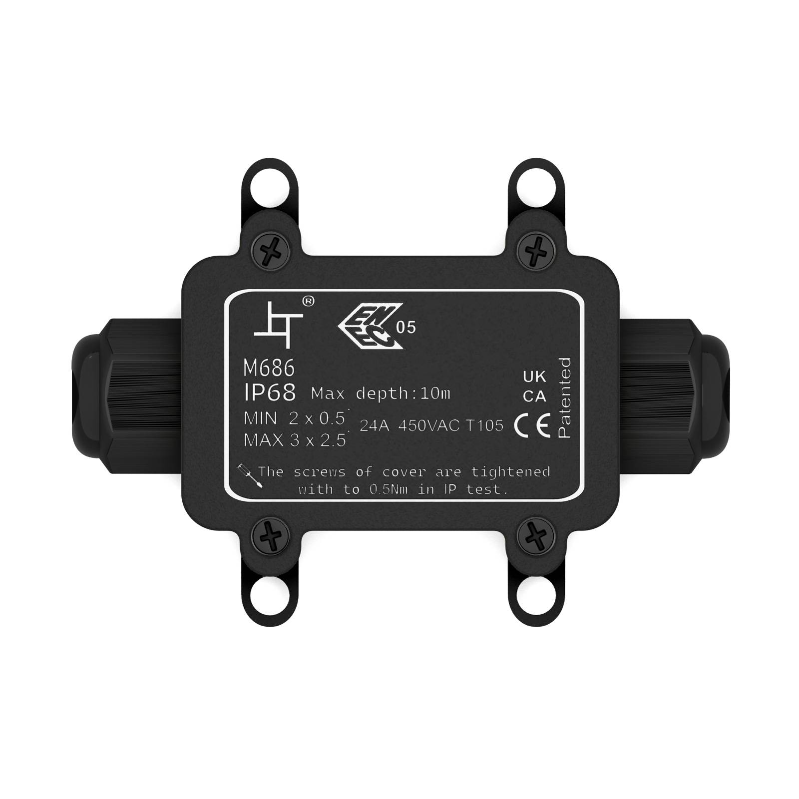 hb-digital Abzweigdose wasserdicht IP68 2 Wege Kabeldose Outdoor