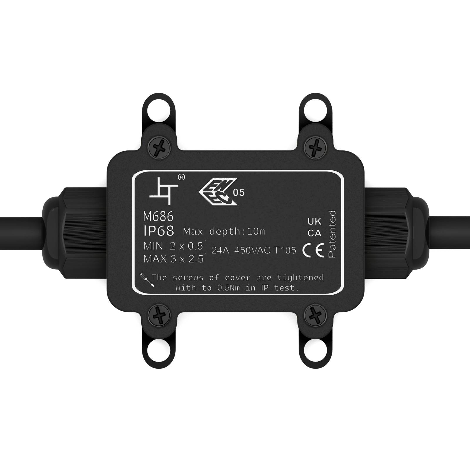 hb-digital Abzweigdose wasserdicht IP68 2 Wege Kabeldose Outdoor