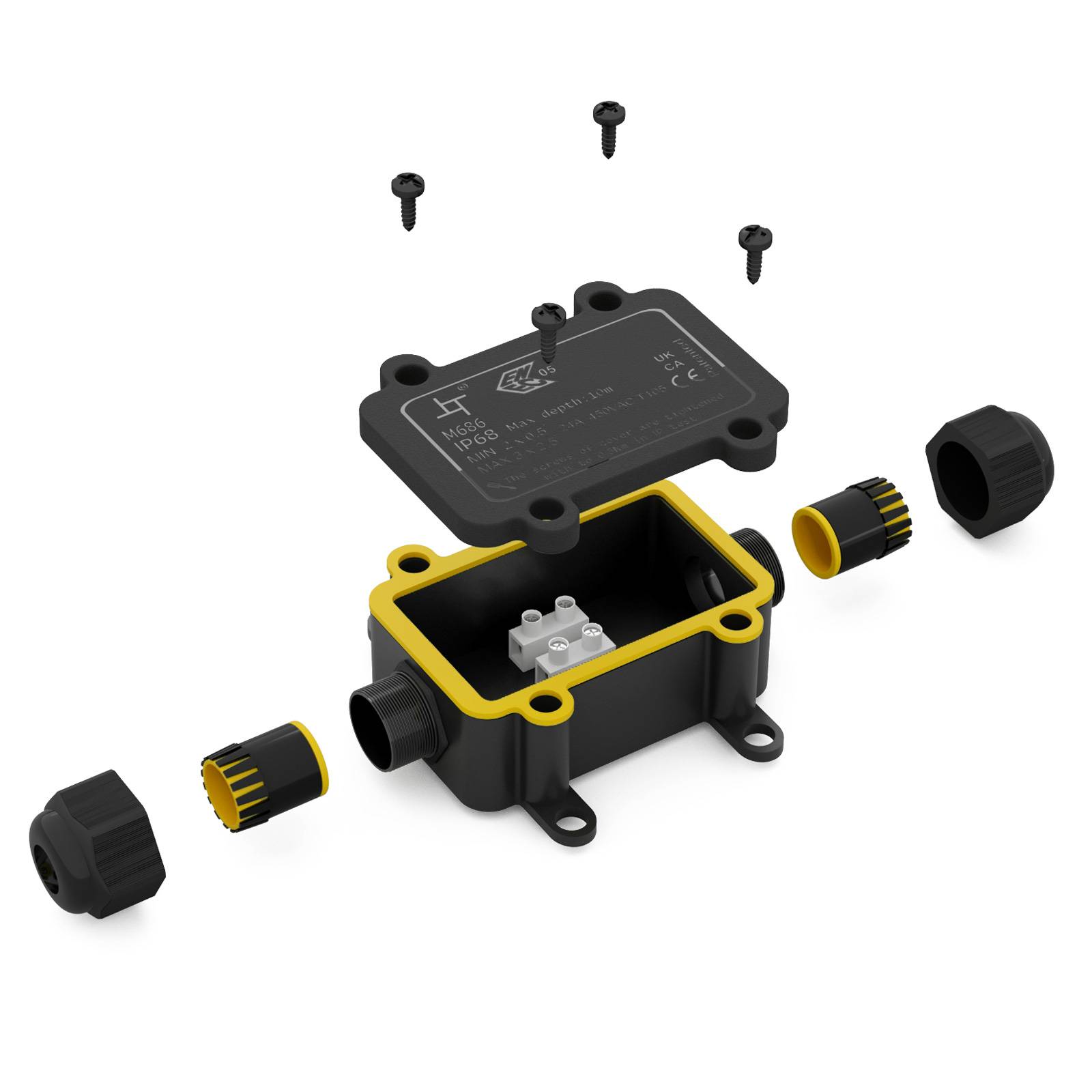 hb-digital Abzweigdose wasserdicht IP68 2 Wege Kabeldose Outdoor