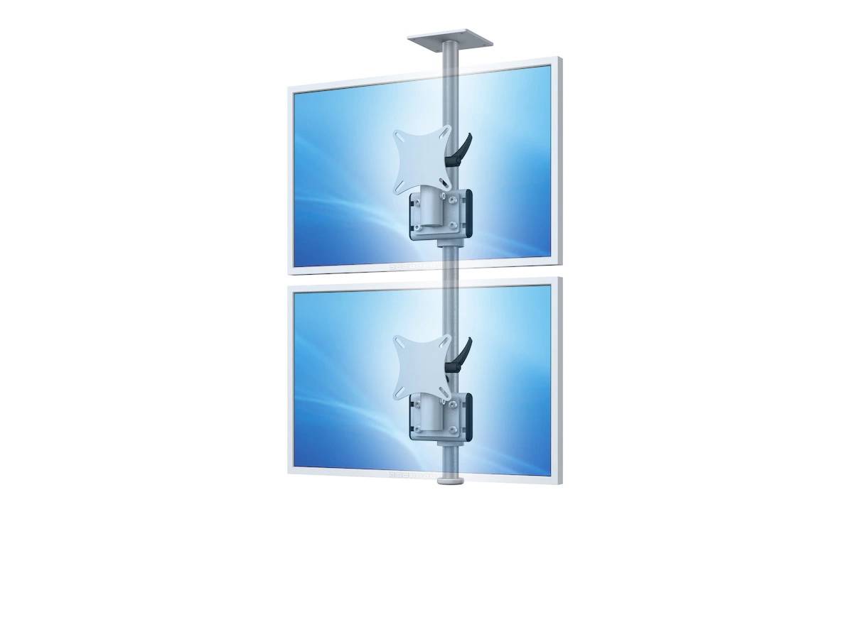 Flat-System Monitorhalter Decke für 2 Monitore 1 + 1 - 25''-32"