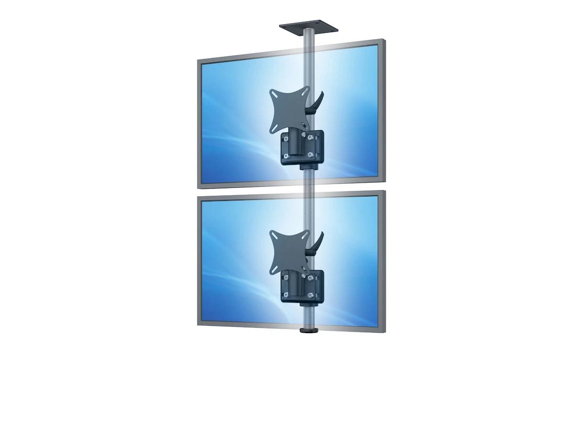Flat-System Monitorhalter Decke für 2 Monitore 1 + 1 - 25''-32"