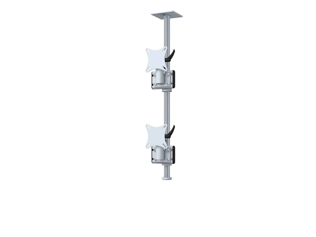 Flat-System Monitorhalter Decke für 2 Monitore 1 + 1 - 20''-24"