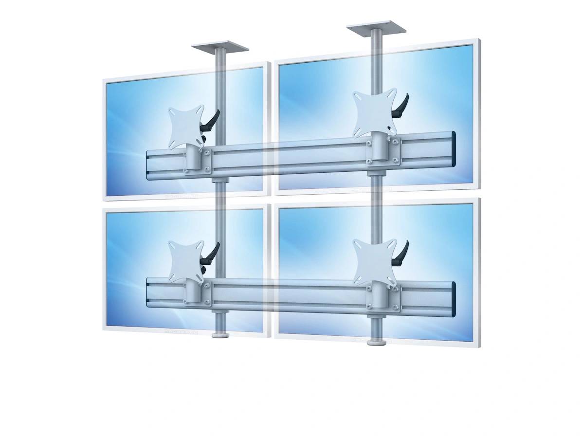 Flat-System Monitorhalter Decke für 4 Monitore 2 + 2 - 20''-24"