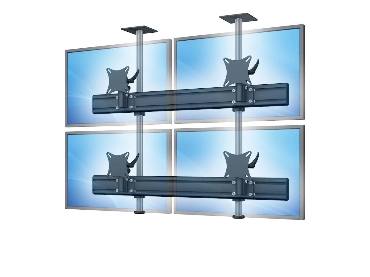Flat-System Monitorhalter Decke für 4 Monitore 2 + 2 - 20''-24"