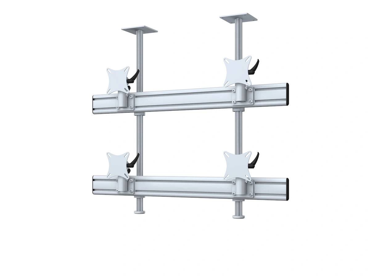 Flat-System Monitorhalter Decke für 4 Monitore 2 + 2 - 20''-24"