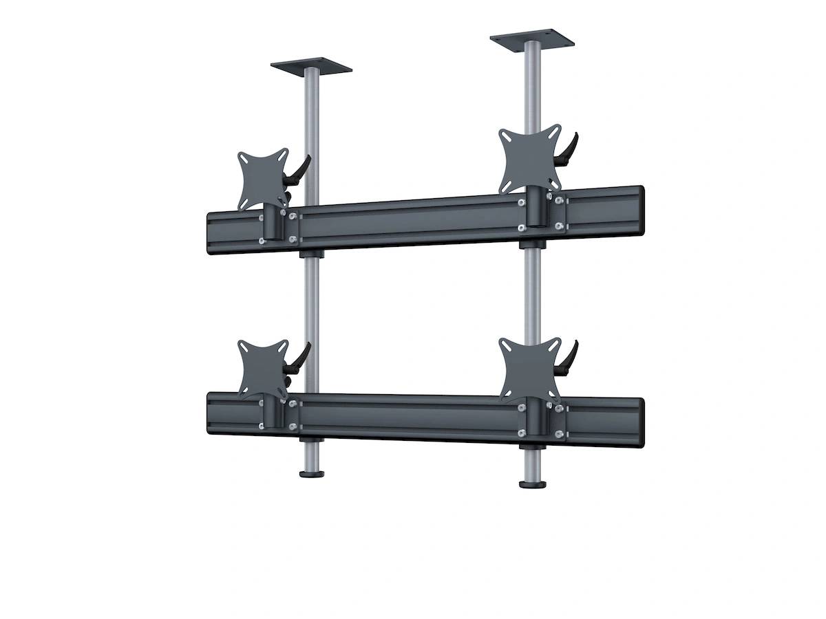 Flat-System Monitorhalter Decke für 4 Monitore 2 + 2 - 20''-24"