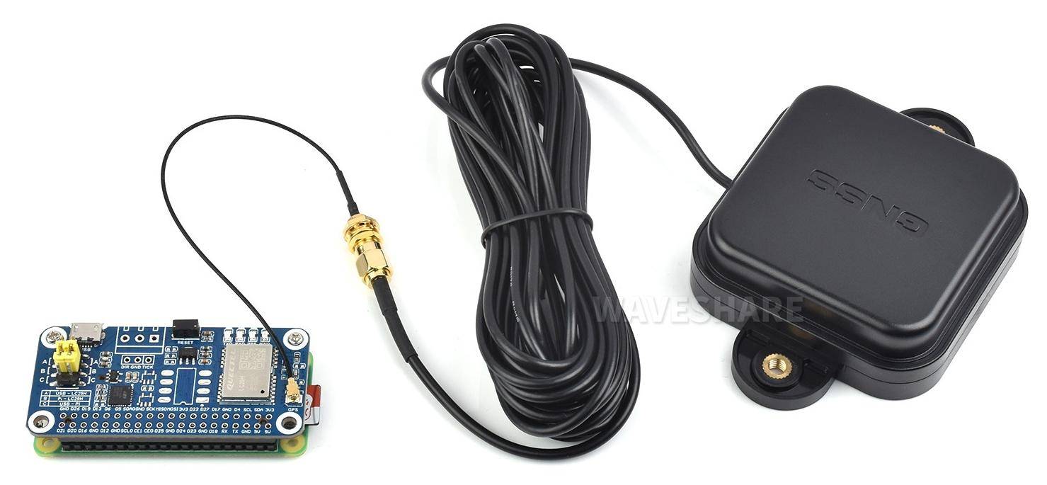 Waveshare GNSS Antenne aktiv, L1 L2 L5, 40dB LNA, SMA-J, RG174 5m, Magnetfuß, 3-18V