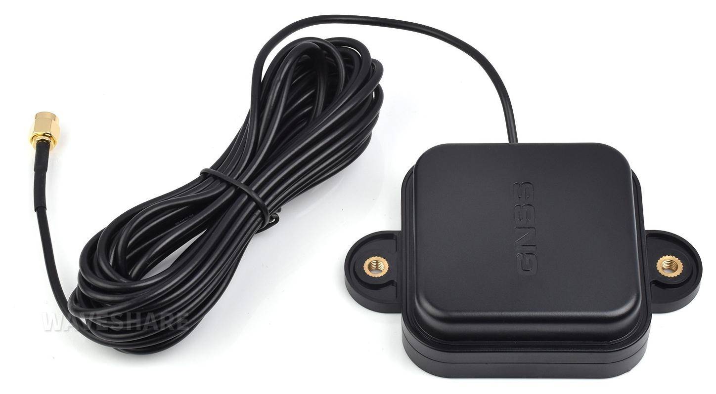 Waveshare GNSS Antenne aktiv, L1 L2 L5, 40dB LNA, SMA-J, RG174 5m, Magnetfuß, 3-18V