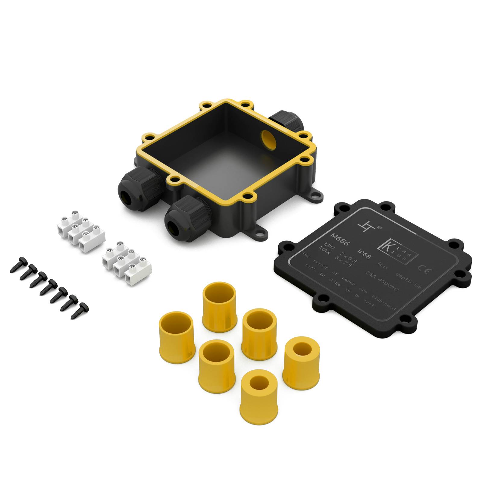 hb-digital Abzweigdose wasserdicht IP68 3 Wege Typ Y Installationsdose