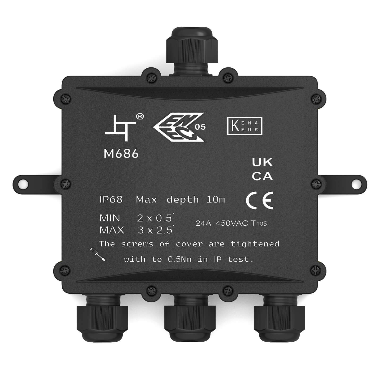 hb-digital Abzweigdose wasserdicht IP68 4 Wege Installationsdose