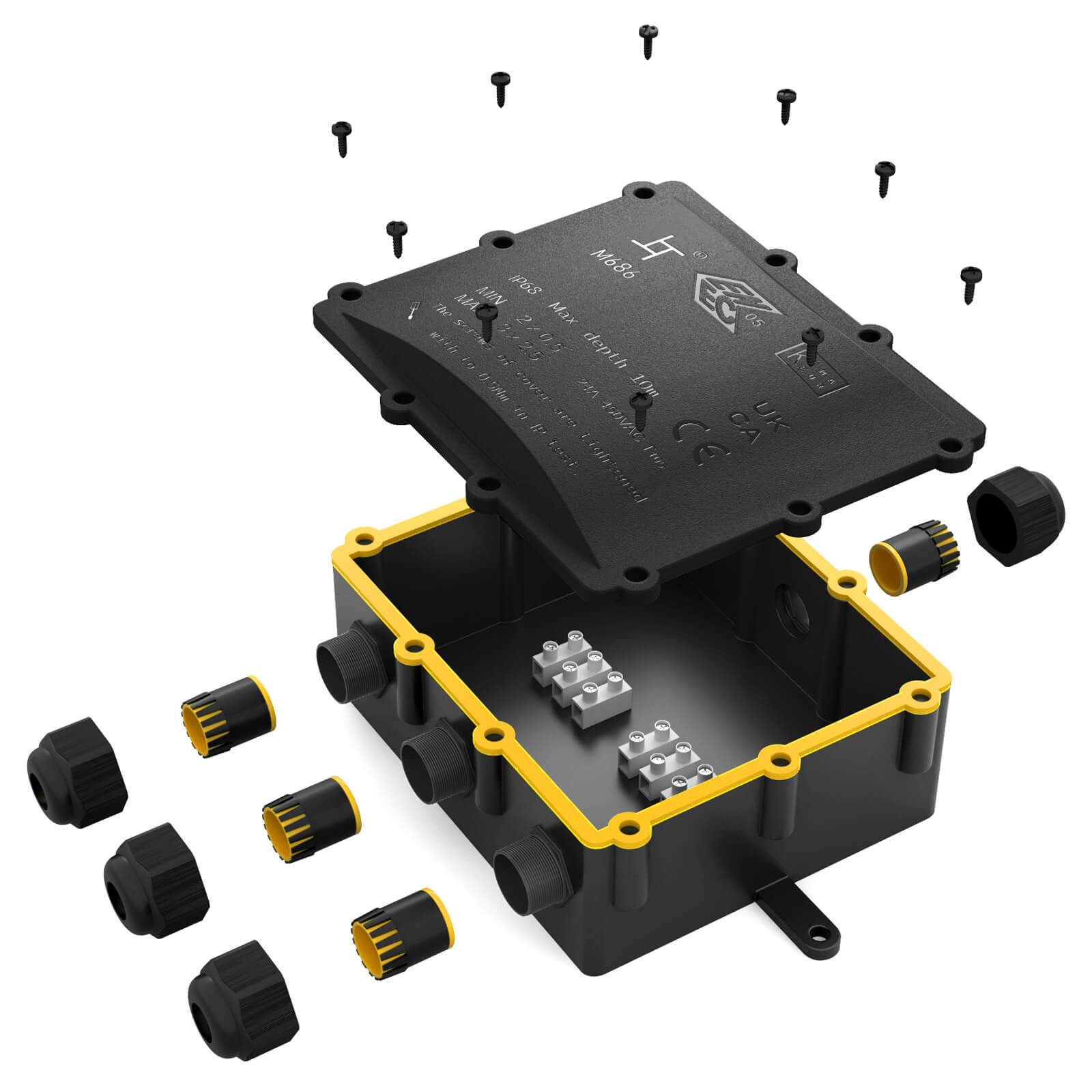 hb-digital Abzweigdose wasserdicht IP68 4 Wege Installationsdose
